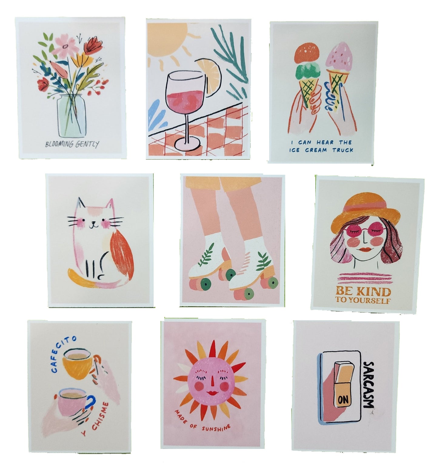 Everyday Joy – Whimsical Everyday Art Fridge Magnets Set of 9