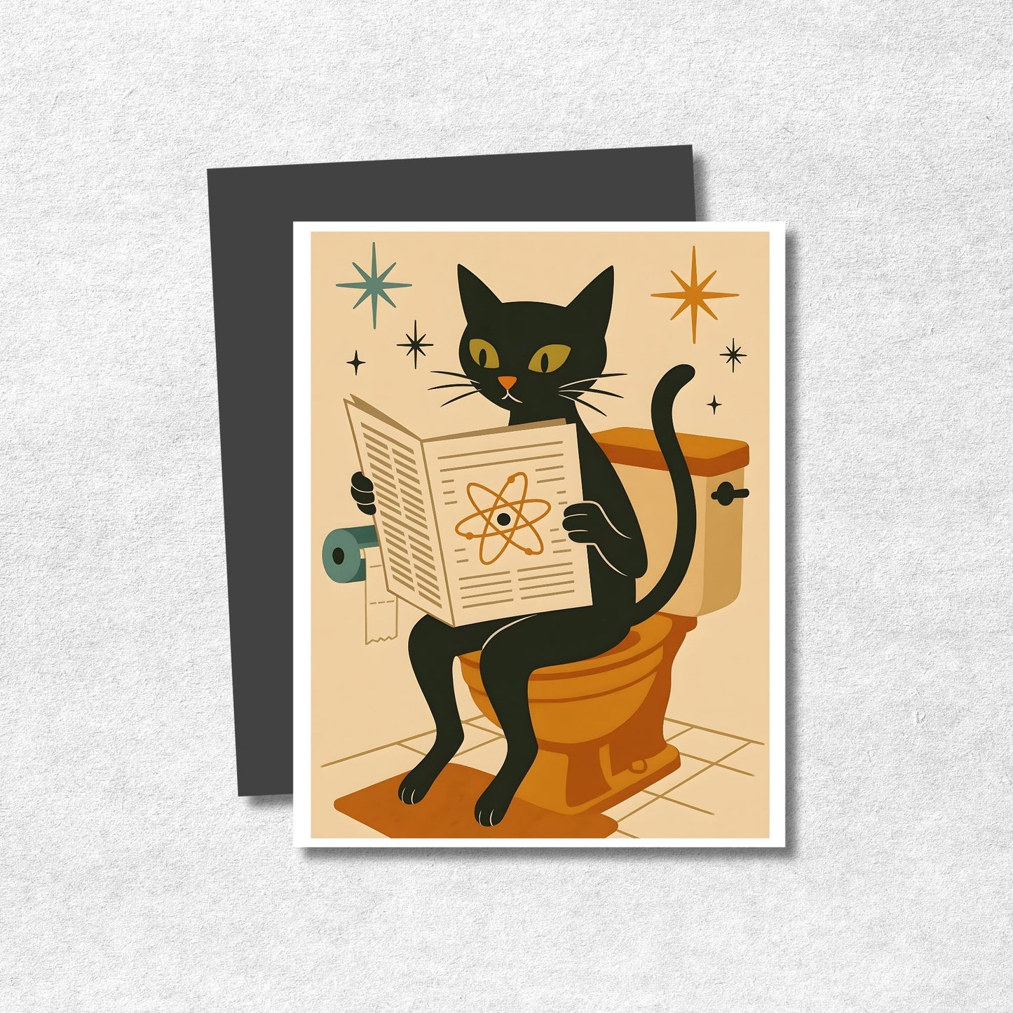 Retro Cosmic Cats Magnets - Mid-Century Fridge Decor, Set of 6