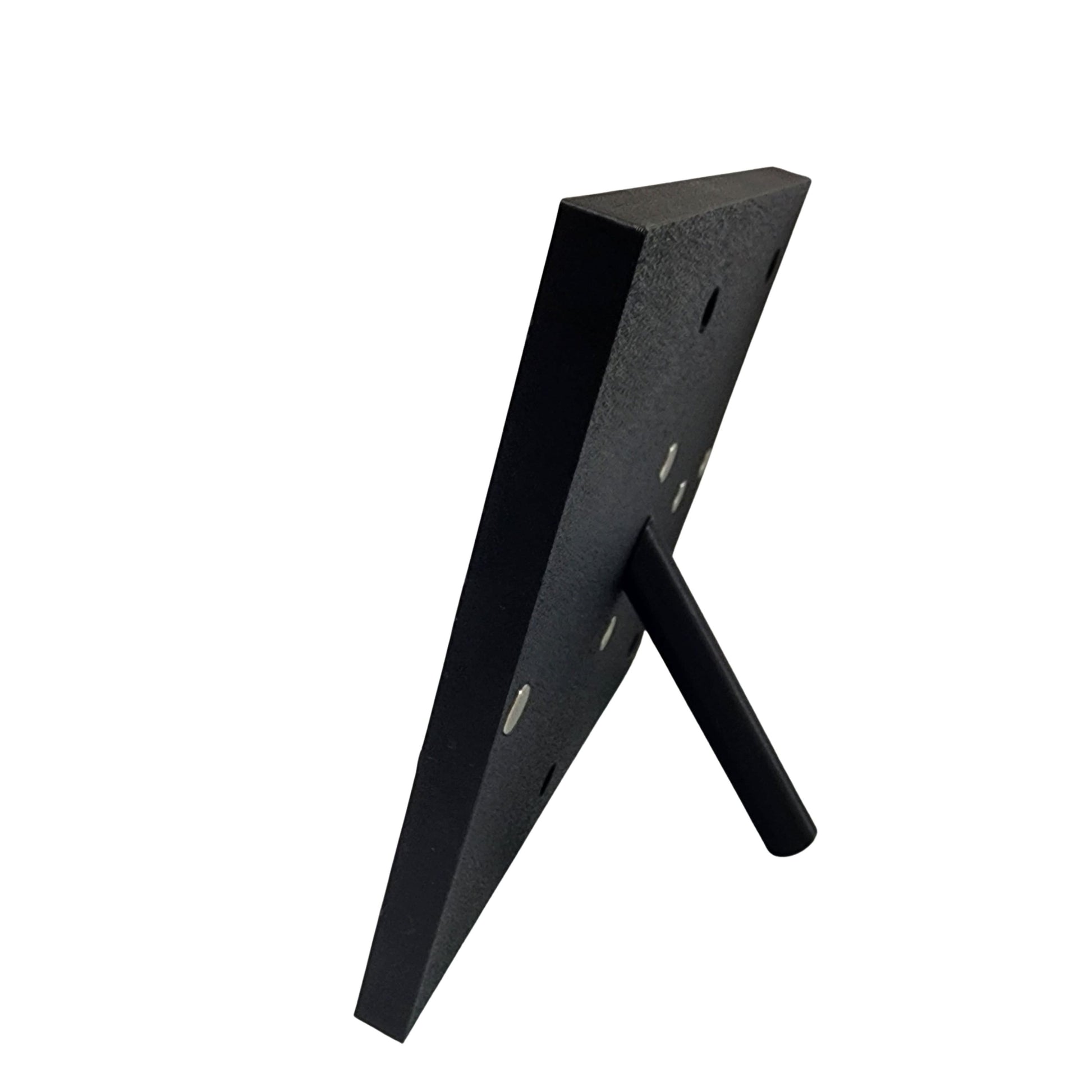 Black magnetic stand on a white background - back view