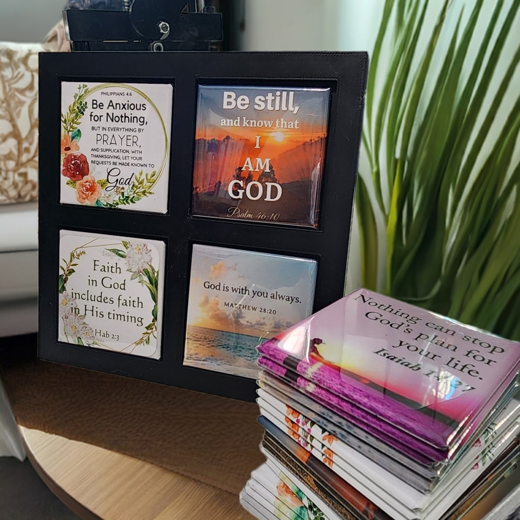 Bible Verse Magnets | Set of 4 with Magnetic Frame