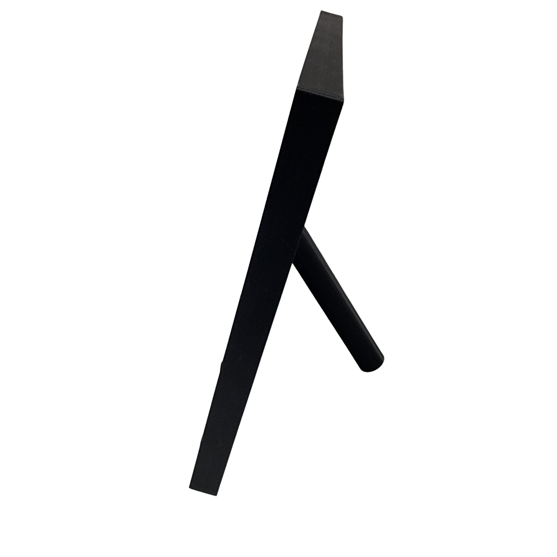 Black magnetic stand on a white background - side view